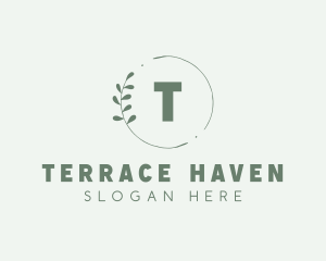 Natural Leaf Wreath logo design