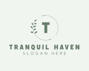 Natural Leaf Wreath logo design