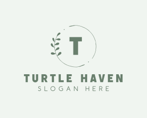 Natural Leaf Wreath logo design