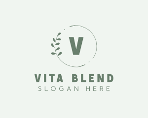 Natural Leaf Wreath logo design