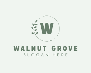 Natural Leaf Wreath logo design