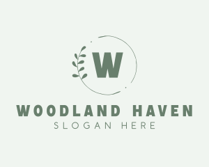 Natural Leaf Wreath logo design