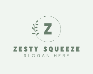 Natural Leaf Wreath logo design