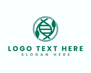 Double Helix - Biotech DNA Leaves logo design