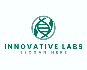 Biotech DNA Leaves logo design