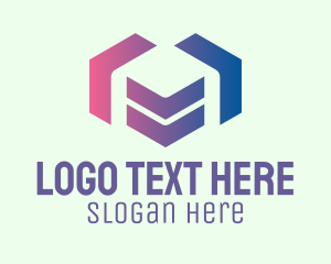 Polygonal - Gradient Construction App logo design