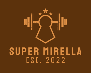 Bodybuilding - Barbell Gym Lock logo design