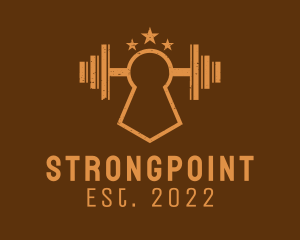 Bodybuilding - Barbell Gym Lock logo design