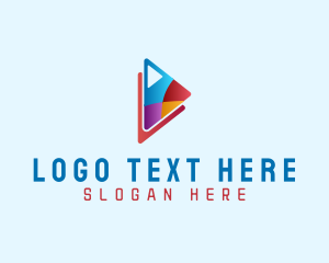 Stream - Modern Play Button logo design