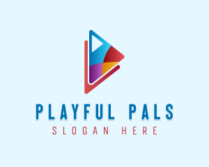 Modern Play Button logo design