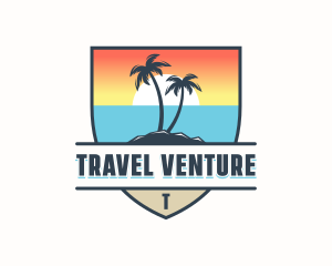 Travel Vacation Beach logo design