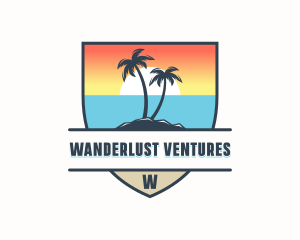 Travel Vacation Beach logo design