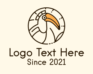 Zoo - Round Hornbill Badge logo design