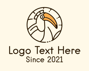 Wildlife Sanctuary - Round Hornbill Badge logo design