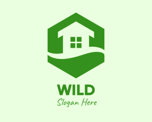 Realtor - Green Hexagon House logo design
