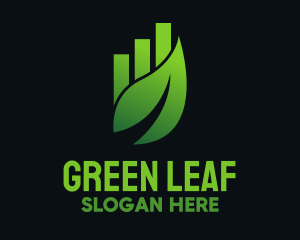 Green Leaf Chart logo design