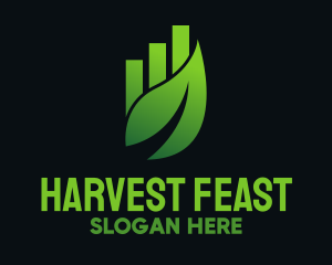 Green Leaf Chart logo design