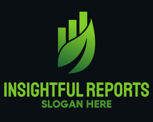 Report - Green Leaf Chart logo design