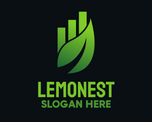 Economic - Green Leaf Chart logo design