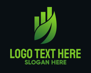 Report - Green Leaf Chart logo design