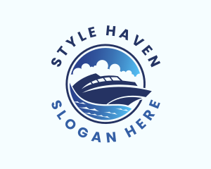 Beachfront - Yacht Ocean Travel logo design