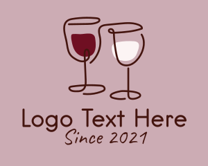 Lounge Bar - Minimalist Wine Glass logo design