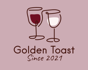 Toast - Minimalist Wine Glass logo design