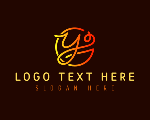 Premium - Cursive Calligraphy Letter Y logo design