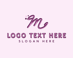 Girly - Star Letter M logo design