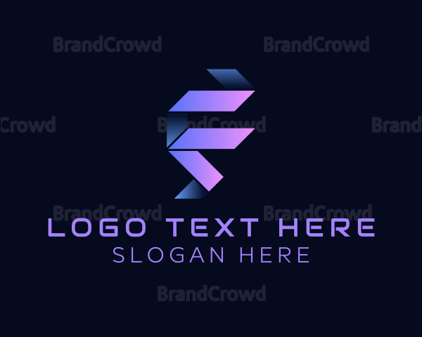 Digital Folding Letter F Logo