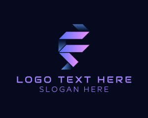 Letter F - Digital Folding Letter F logo design