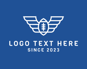 White - American Football Wings logo design