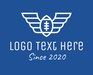 White - White American Football Wings logo design