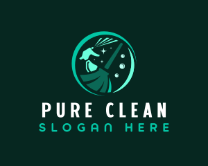 Mop Cleaning Maintenance logo design