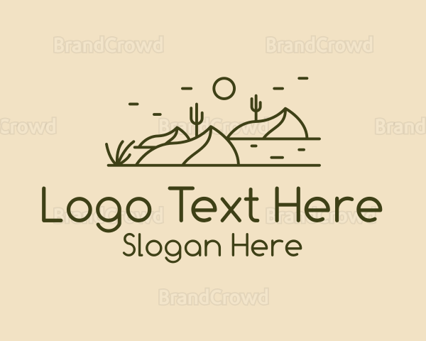 Desert Outdoor Line Art Logo