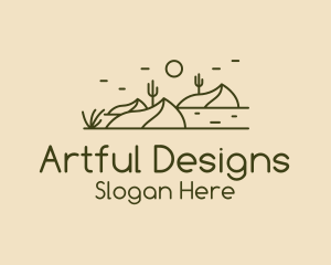 Desert Outdoor Line Art logo design