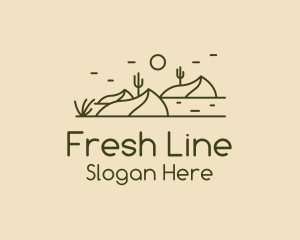 Desert Outdoor Line Art logo design