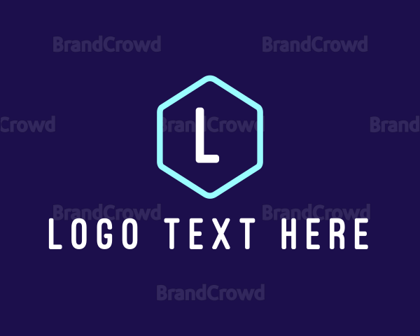 Modern Neon Tube Hexagon Logo