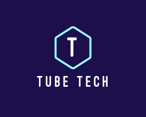 Tube - Modern Neon Tube Hexagon logo design