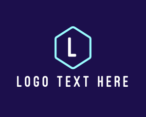 Neon - Modern Neon Tube Hexagon logo design