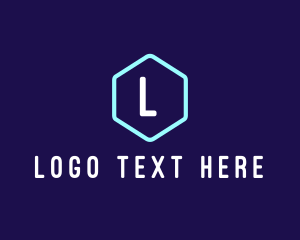 Modern Neon Tube Hexagon Logo