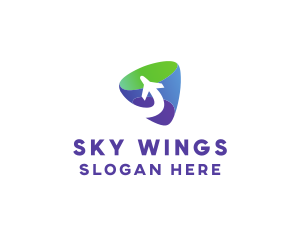 Travel Flying Airplane logo design