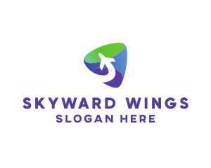 Aeroplane - Travel Flying Airplane logo design