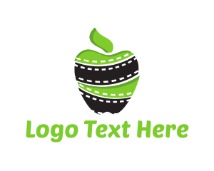 Food - Green Apple Filmstrip logo design