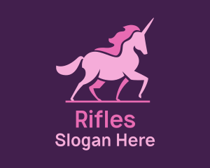 Pink Unicorn Silhouette Logo