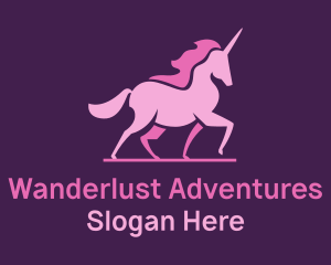 Pink Unicorn Silhouette Logo