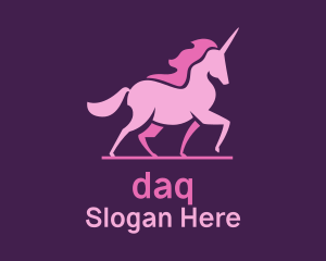 Pink Unicorn Silhouette Logo