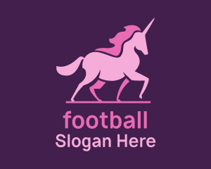 Pink Unicorn Silhouette Logo