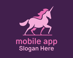 Pink Unicorn Silhouette Logo