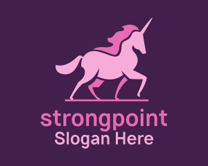 Pink Unicorn Silhouette Logo